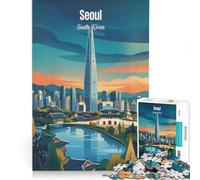 Jigsaw Puzzles for Adults1000 Piece Seoul South Korea, Toy Wall Decor, Staycation Kill Time, Beautiful Design Game 38x52cm