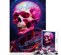Jigsaw Puzzles for Adults1000 Piece Skeleton Astronaut No. DIY Toys Great Gift Relax Games with Matching Poster And Trivia Sheet Size 38x52cm