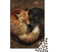 Jigsaw Puzzles for Adults1000 Piece Sleeping Foxes Art Print Jigsaw for Adults Hands-on Game Wall Decoration for Birthday, Chrismas 70x50cm/1000pcs