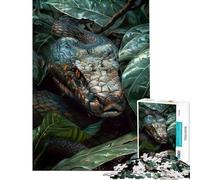 Jigsaw Puzzles for Adults1000 Piece Snake behind The Leaves Challenging To Complete Difficult Hard Handson Game Suitable for People Aged 14 And Above (38X52cm)