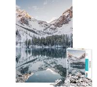 Jigsaw Puzzles for Adults1000 Piece Snowing in Mountains Adult Jigsaw Relax Games Stress Reliever Deal As Gifts for The Whole Family (Size 38x26cm)