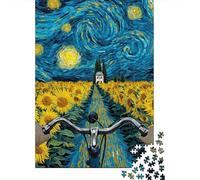 Jigsaw Puzzles for Adults1000 Piece Starry Night Sunflower Fields Jigsaw for Adults Hands-on Game Wall Decoration for Birthday, Chrismas 70x50cm/1000pcs