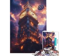 Jigsaw Puzzles for Adults1000 Piece Steampunk Big Ben with Gears Difficult And Challenge Presents for Women AntiStress Toys for Age 14+ Game (50X75cm)