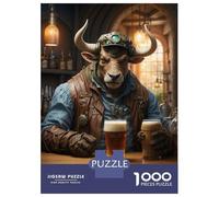 Jigsaw Puzzles for Adults1000 Piece Steampunk Craft Beer Ox Jigsaws for Adults Family Games Birthday Present Help The Brain Exercise 70x50cm/1000pcs