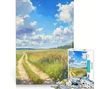 Jigsaw Puzzles for Adults1000 Piece Summer Field Path, Educational Toy, Difficult And Challenge, Improving Love between Couples 38x52cm