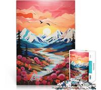 Jigsaw Puzzles for Adults1000 Piece Summer mountains art Made of cardboard for age 14+ Home Decor As a gift for the whole family and friends。size:26x38cm/10.24x14.96inch