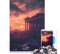 Jigsaw Puzzles for Adults1000 Piece Sunset at The Acropolis Athens Greece, Educational Toy, Difficult And Challenge, Improving Love between Couples 38x52cm