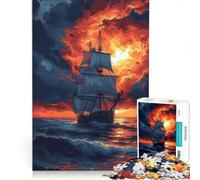 Jigsaw Puzzles for Adults1000 Piece Sunset with A Ship, Educational Toy, Difficult And Challenge, Improving Love between Couples 50x75cm