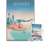 Jigsaw Puzzles for Adults1000 Piece Sydney Australia Brainteaser Family Games A Work of Art Secret Santa Gifts Size 38x26cm
