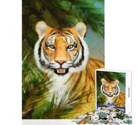 Jigsaw Puzzles for Adults1000 Piece Tiger Laying in Jungle Educational Games Birthday Present Toy Wall Decor Fun Activities at Home (38X26CM)