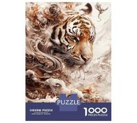 Jigsaw Puzzles for Adults1000 Piece Tiger Swirl Jigsaws for Adults Family Games Birthday Present Help The Brain Exercise 38x26cm/1000pcs