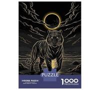 Jigsaw Puzzles for Adults1000 Piece Tiger Under A Lunar Eclipse Jigsaws for Adults Family Games Birthday Present Help The Brain Exercise 38x26cm/1000pcs