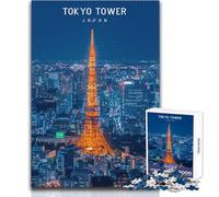 Jigsaw Puzzles for Adults1000 Piece Tokyo Tower Brainteaser Family Games Home Art Decor Anti-Stress Toys Size 38x52cm