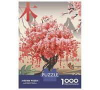 Jigsaw Puzzles for Adults1000 Piece Traditional Japanese Tree Adult Jigsaw Puzzle Hands-on Game Presents for Women for Birthday, Chrismas 38x26cm/1000pcs