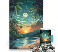 Jigsaw Puzzles for Adults1000 Piece Tropical Sunset Paradise, Toy Wall Decor, Staycation Kill Time, Beautiful Design Game 38x26cm