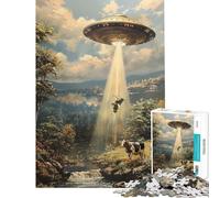 Jigsaw Puzzles for Adults1000 Piece UFO Abduction 1000 Piece Jigsaws Toy Wall Decor Wall Decoration Christmas Birthday Gifts (38x26cm)