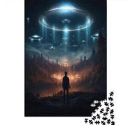 Jigsaw Puzzles for Adults1000 Piece UFOs Over Forest Jigsaw for Adults Family Games Analysis And Logic Deal As Gifts for The Whole Family 52x38cm/1000pcs