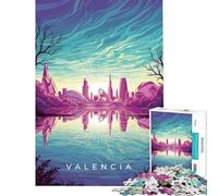 Jigsaw Puzzles for Adults1000 Piece Valencia Cityscape Reflection Art Puzzle for Adults Hands-on Game Home Decoration Unique Birthday And Gifts (Size 50x75cm)