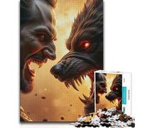 Jigsaw Puzzles for Adults1000 Piece Vampire Versus Werewolf Confrontation Toys Educational Games Difficult Challenge Anti-Stress Toys (size 38x52cm)