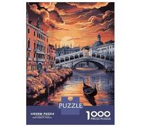 Jigsaw Puzzles for Adults1000 Piece Venice Sunset Gondola Adult Jigsaw Puzzle Toy Wall Decor Precision Cutting Deal As Gifts for The Whole Family 38x26cm/1000pcs