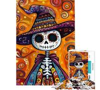 Jigsaw Puzzles for Adults1000 Piece Vibrant Day of The Dead Art Jigsaw Puzzle 1000 Impossible Game Birthday Gifts Staycation Kill Time (Size 38x26cm)