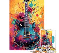 Jigsaw Puzzles for Adults1000 Piece Vibrant Guitar Art Jigsaw Puzzle 1000 Impossible Game Birthday Gifts Staycation Kill Time (Size 38x52cm)
