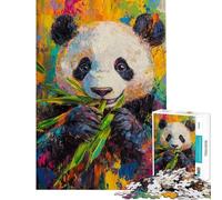 Jigsaw Puzzles for Adults1000 Piece Vibrant Panda Artwork Jigsaw Puzzle 1000 Impossible Game Birthday Gifts Staycation Kill Time (Size 38x52cm)