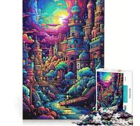 Jigsaw Puzzles for Adults1000 Piece Wacky Town Educational Game Challenging To Complete Challenging Game Gifts 38x26cm