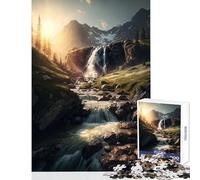 Jigsaw Puzzles for Adults1000 Piece Waterfall At Sunset Puzzle For Teenagers Difficult Challenge Educational Challenge Great Gifts for Gaming (50x75cm)