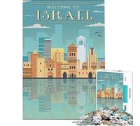 Jigsaw Puzzles for Adults1000 Piece Welcome To Israel Puzzle for Adults Hands-on Game Home Decoration Unique Birthday And Gifts (Size 50x75cm)