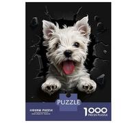 Jigsaw Puzzles for Adults1000 Piece West Highland Terrier Dog Adult Jigsaw Puzzle Brain Teaser Game For Family Fun Stress Reduction Gifts 52x38cm/1000pcs