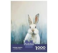 Jigsaw Puzzles for Adults1000 Piece White Rabbit in Blue Field Painting Jigsaw Puzzle Relax Games Difficult Challenge Stress Reduction Gifts 70x50cm/1000pcs