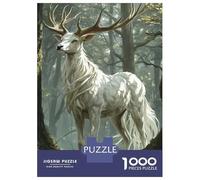 Jigsaw Puzzles for Adults1000 Piece White Stag in Forest Jigsaws for Adults Family Games Birthday Present Help The Brain Exercise 70x50cm/1000pcs