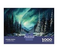 Jigsaw Puzzles for Adults1000 Piece Winter Forest Aurora Night Adult Jigsaw Puzzle Relaxing Games Staycation Kill Time for Birthday, Chrismas 52x38cm/1000pcs