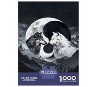 Jigsaw Puzzles for Adults1000 Piece Wolf Yin Yang Art Print Jigsaw for Adults Hands-on Game Wall Decoration for Birthday, Chrismas 70x50cm/1000pcs