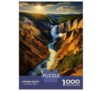 Jigsaw Puzzles for Adults1000 Piece Yellowstone Grand Canyon Waterfall Jigsaw for Adults Family Games Analysis And Logic Deal As Gifts for The Whole Family 70x50cm/1000pcs
