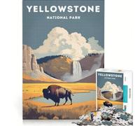 Jigsaw Puzzles for Adults1000 Piece Yellowstone Travel Poster, Educational Game, Challenging To Complete, Challenging Game Gifts 38x26cm