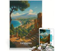 Jigsaw Puzzles for Adults1000 Pieces Affiche Taormina Italy, Hands-on Game, Family Activities, Wishlist with Santa Claus 50x75cm