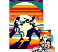 Jigsaw Puzzles for Adults1000 Pieces Aikido Fight Wpap Sunset Challenging Game Toys Educational Game Perfect Decoration Funny Gifts (Size 50x75cm)