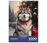 Jigsaw Puzzles for Adults1000 Pieces Alaska Christmas Dog Puzzle for Adults Brain Teaser Game A Work of Art Fun Activities at Home 70x50cm/1000pcs