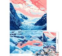 Jigsaw Puzzles for Adults1000 Pieces Alaska Glacier Lake Art Shared Joyful Family Experience Wonderful Christmas Surprise Gifts (38x52cm)