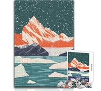 Jigsaw Puzzles for Adults1000 Pieces Alaskan Glacier Nature Art Impossible Game Birthday Present Gift For Birthdays Size 38x26cm