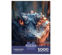 Jigsaw Puzzles for Adults1000 Pieces Alligator Close-Up with Glowing Eyes Puzzle for Adults Brain Teaser Game A Work of Art Fun Activities at Home 70x50cm/1000pcs