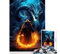 Jigsaw Puzzles for Adults1000 Pieces Ancient Dragon Sorcerer Educational Toy Birthday Gift Fun Games Enhance Love between Couples Size 38x26cm