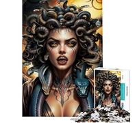 Jigsaw Puzzles for Adults1000 Pieces Angry Medusa Gorgon Puzzle for Adults DIY Toys Precision Cutting Unique Birthday And Xmas Gifts (Size 50x75cm)