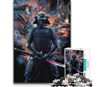 Jigsaw Puzzles for Adults1000 Pieces Angry Samurai Head Toy Intellectual Game Staycation Kill Time Great Gift (size 38x52cm)