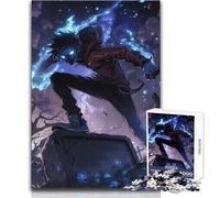 Jigsaw Puzzles for Adults1000 Pieces Anime Boy with Blue Flames Beautiful Design Game Perfect Decoration Anti-Stress Toys Size 50x75cm