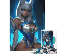 Jigsaw Puzzles for Adults1000 Pieces Anime Female Character in Blue And White Challenging Game Toys Educational Game Perfect Decoration Funny Gifts (Size 38x52cm)