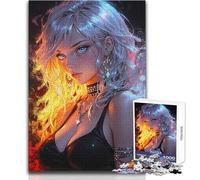 Jigsaw Puzzles for Adults1000 Pieces Anime Girl Masterpiece Beautiful Design Game Perfect Decoration Anti-Stress Toys Size 38x52cm