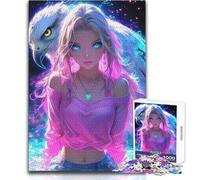 Jigsaw Puzzles for Adults1000 Pieces Anime Girl with Eagle Birthday Present Toy Wall Decor Suitable for Ages 14 And Up (size 50x75cm)
